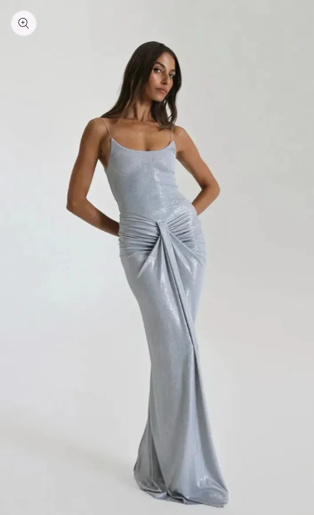 Natalie Rolt Allora Gown in Silver size s for rent on The Volte - main image