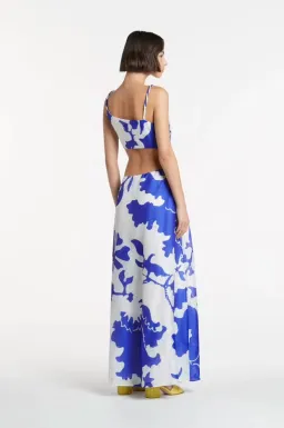 Sir The Label - Marlowe Vivi Asymmetric Cut Out Dress Blue Print for rent on The Volte - image 2