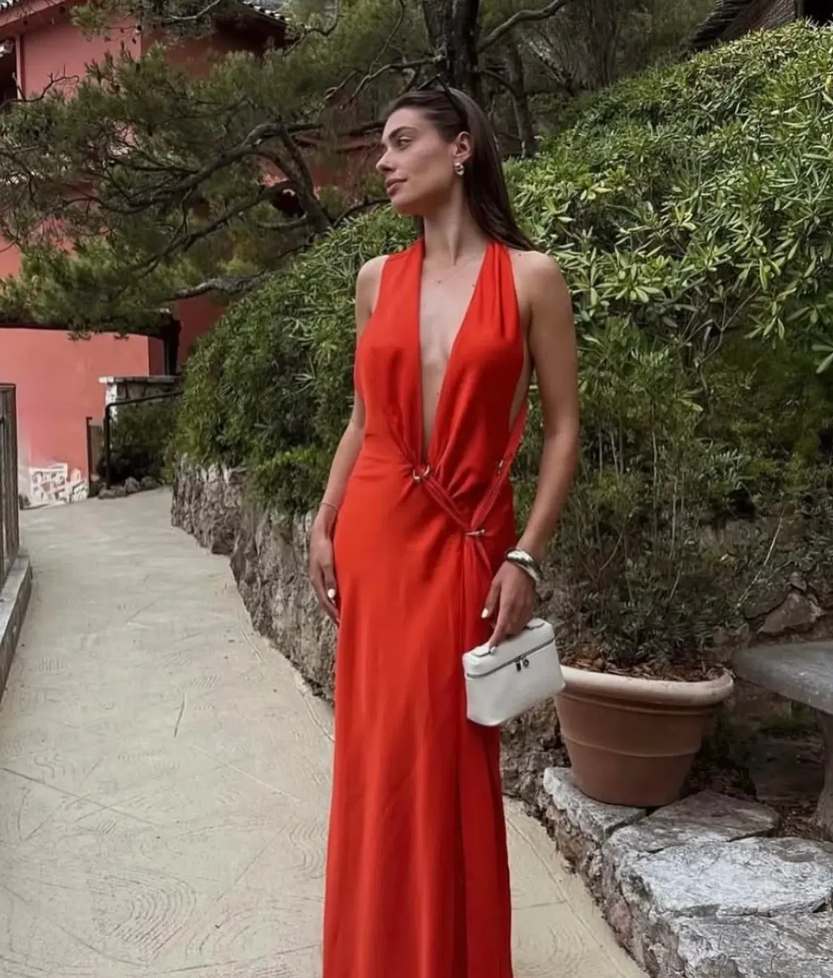 Misha Harlow Satin Maxi Dress chilli 8 - Image 1