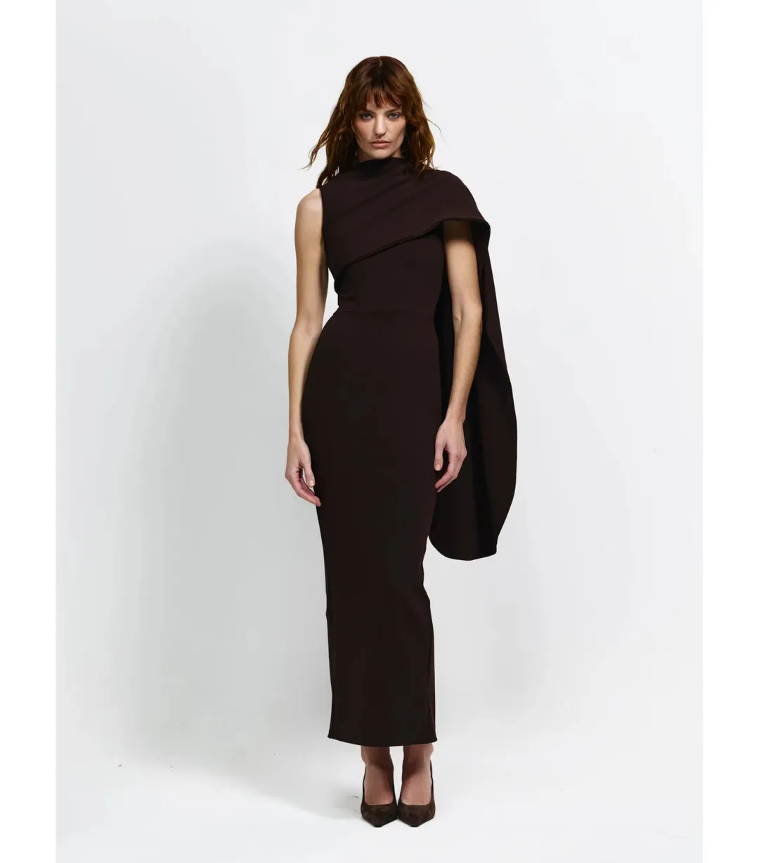 Effie Kats Romi Dress Chocolate Brown Size 10 for rent on The Volte - main image