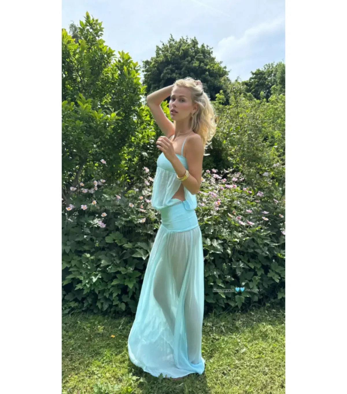 Ance Gria Romeo Gown Aqua Size 6 - Image 3
