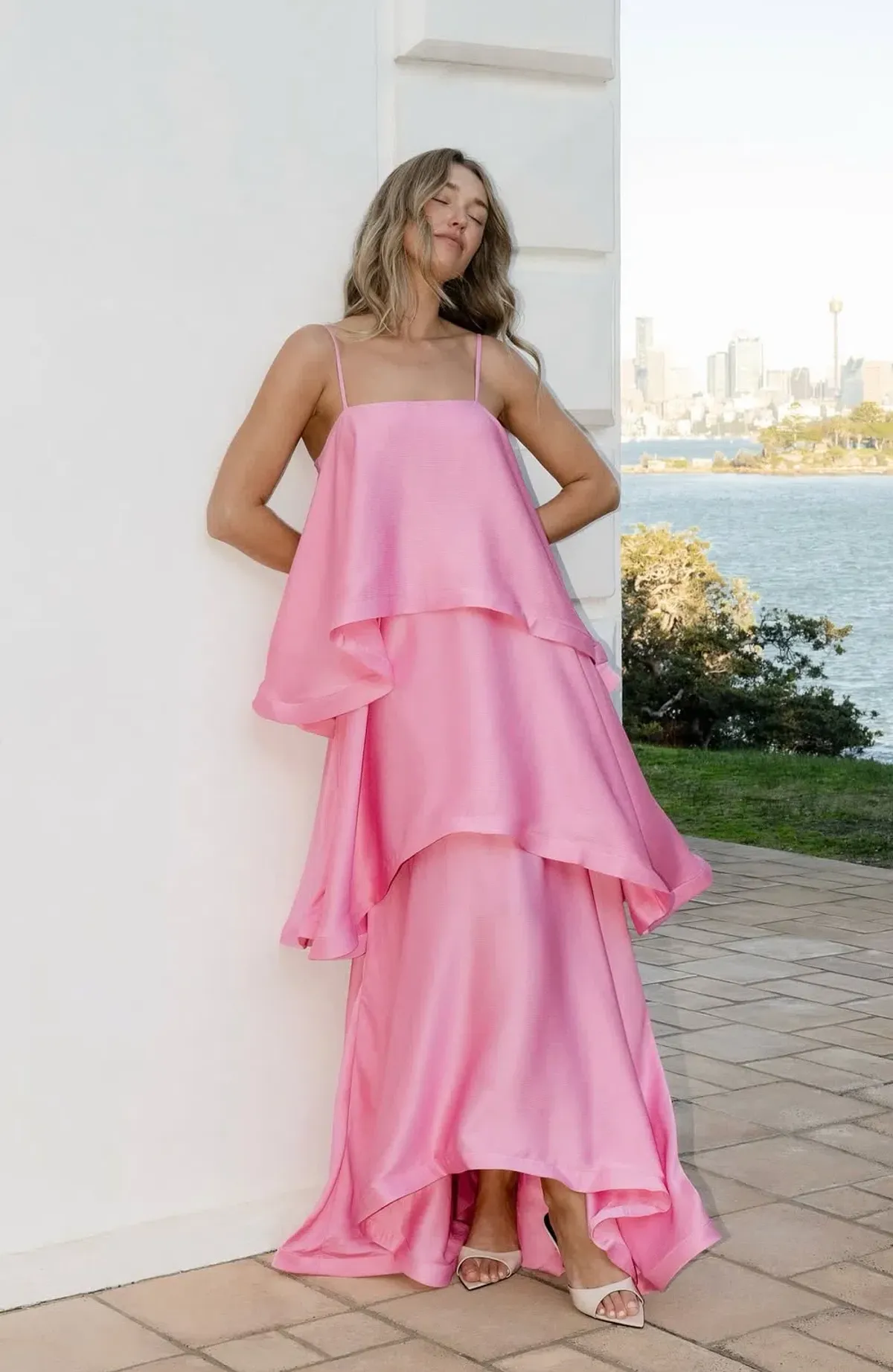 Elliatt Tilly Tiered Maxi Dress size XL / 14 Pink - Image 1