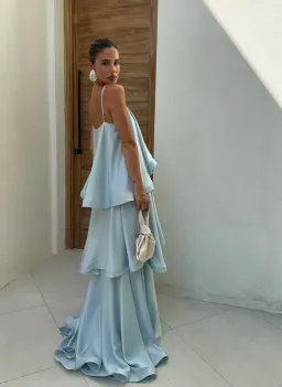 Elliatt Tilly Tiered Maxi Dress size L / 12 Blue for rent on The Volte - image 2