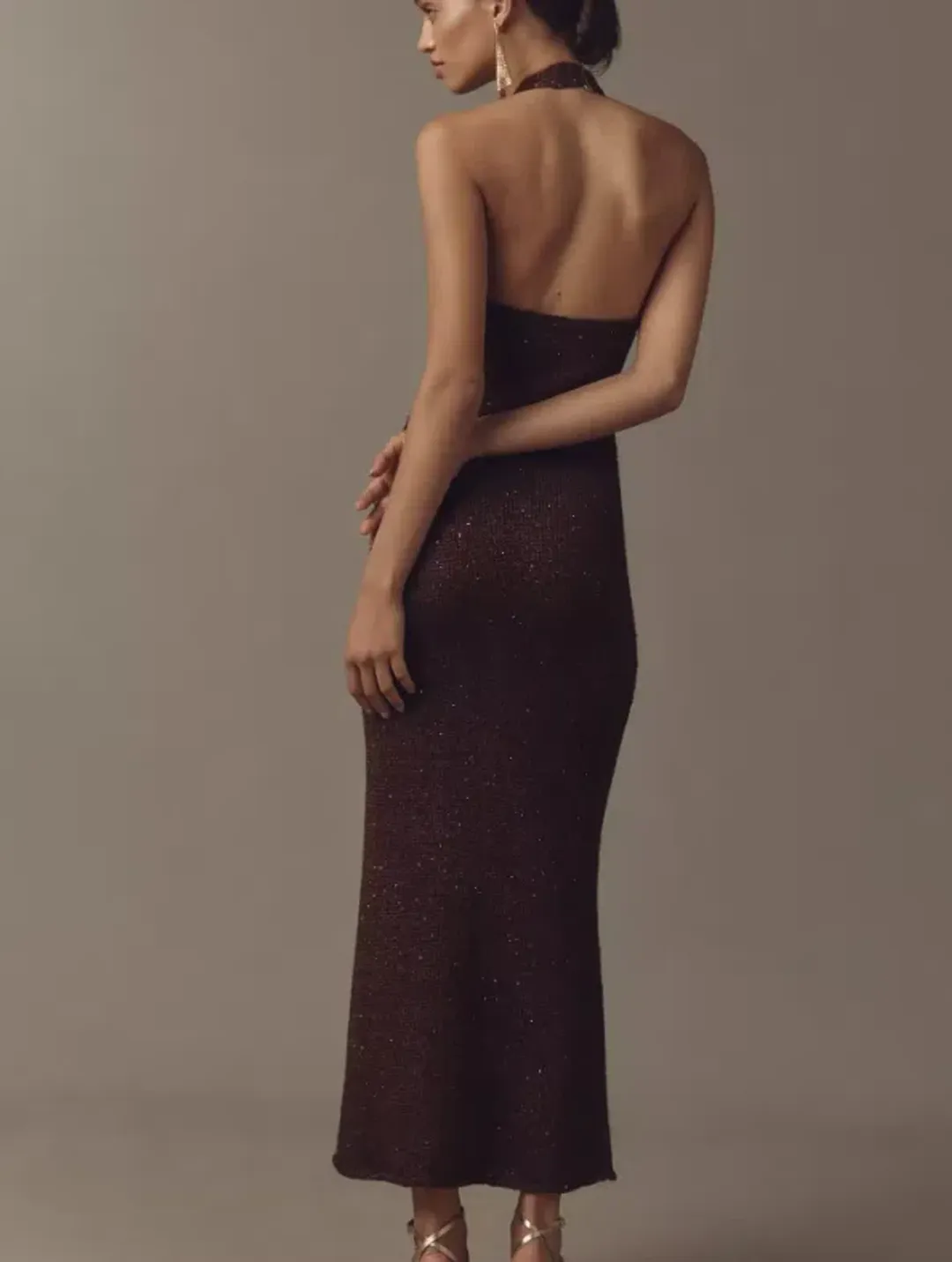 Bec and Bridge Brown Delfina Halter Midi Dress Size 10/M for rent on The Volte - main image