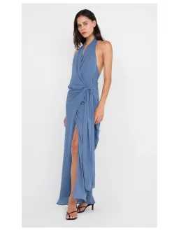 Bec and Bridge Soneva Wrap Halter Wrap Dress in Steel Blue Size XS /AU6 for rent on The Volte - image 2