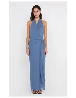 Bec and Bridge Soneva Wrap Halter Wrap Dress in Steel Blue Size XS /AU6 for rent on The Volte - image 1