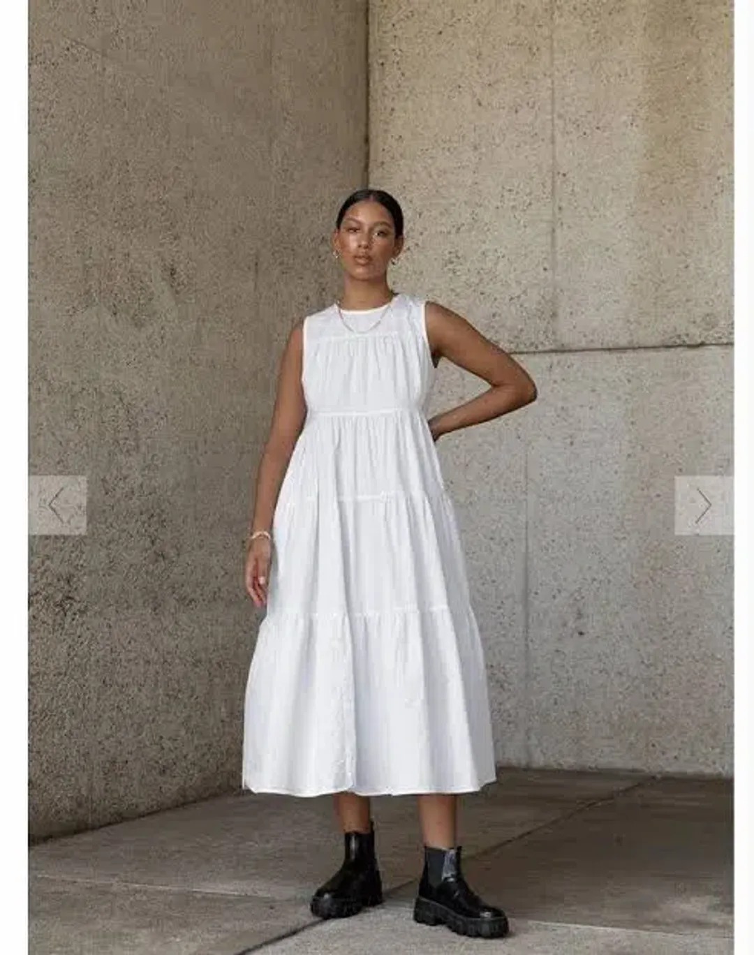 Dissh April Poplin Tier Midi Dress Size 6 for rent on The Volte - main image