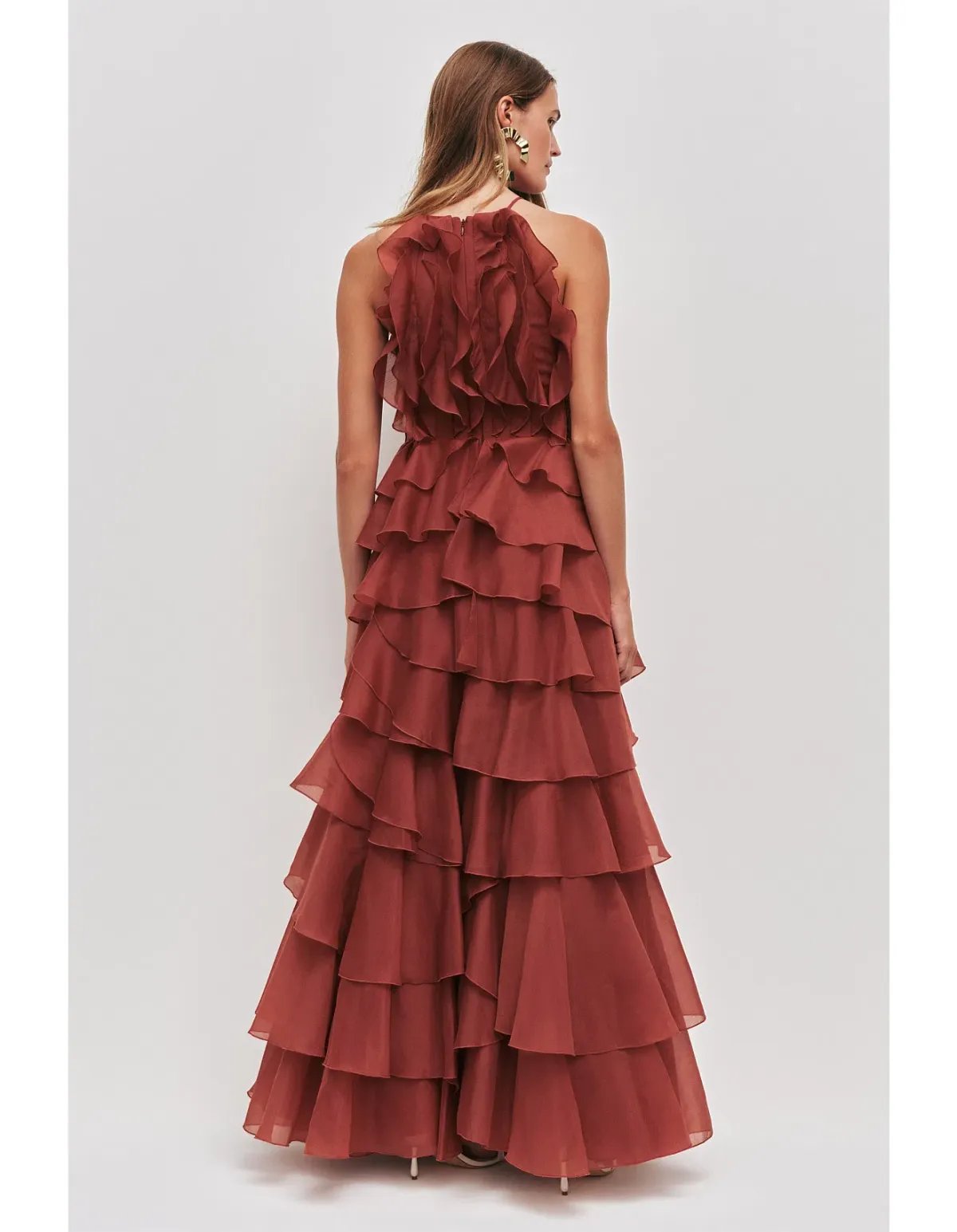 Aje Cleo Gown in Rust Size 14 - Image 3