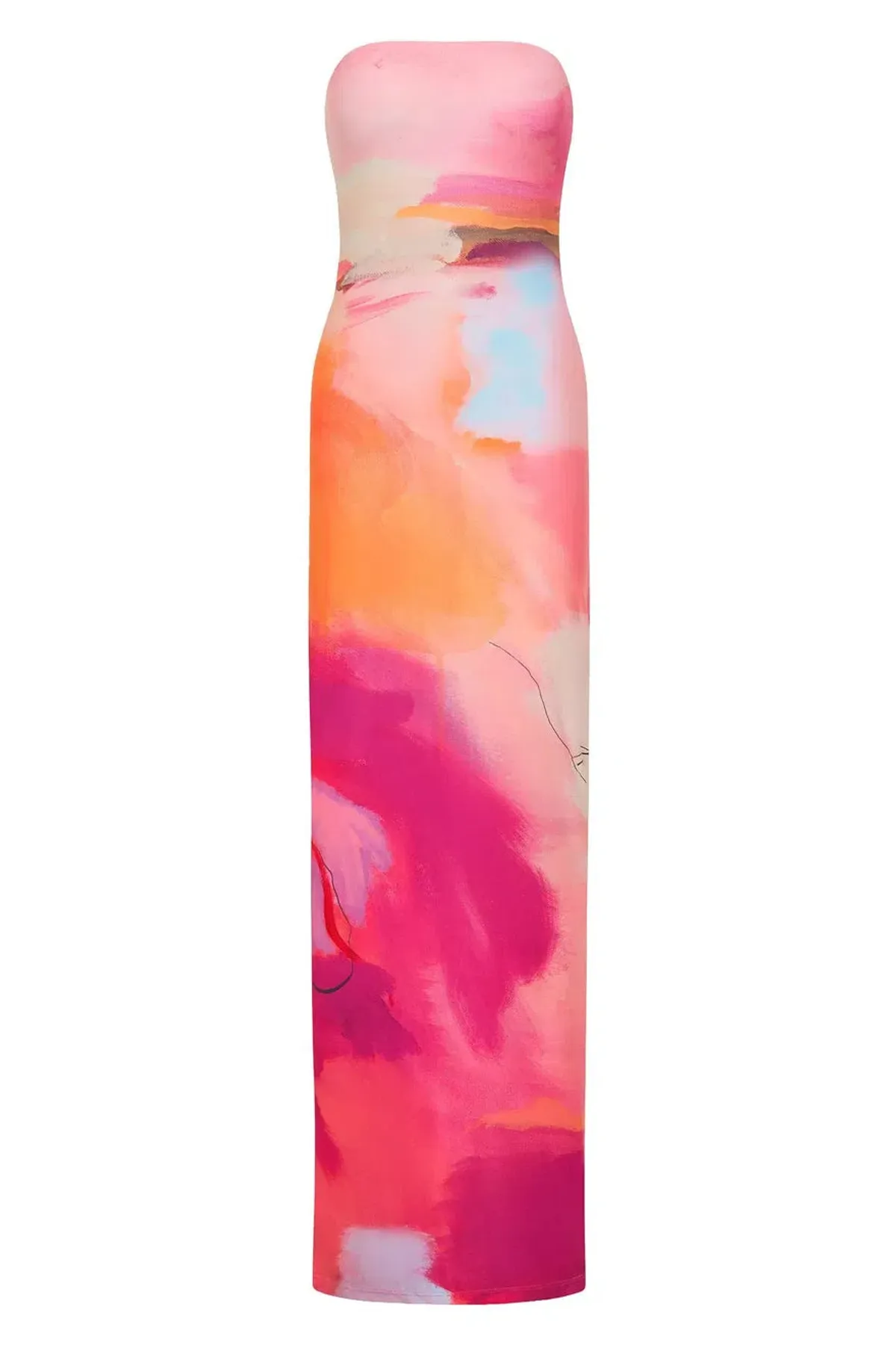 WITH HARPER LU STRAPLESS SLIP MAXI DRESS ABSTRACT ART SIZE XS Aus6-8 - Image 10