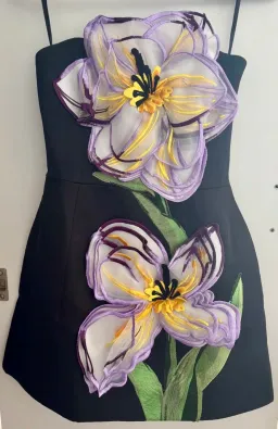 Leo Lin Flower Dress Size 6 for rent on The Volte - image 4