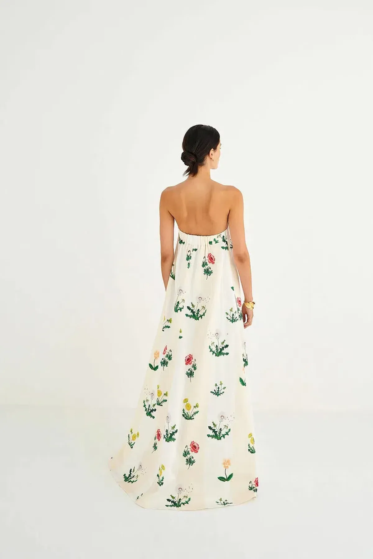 Oroton Poppy Print Gown Cream Floral 8 - Image 6