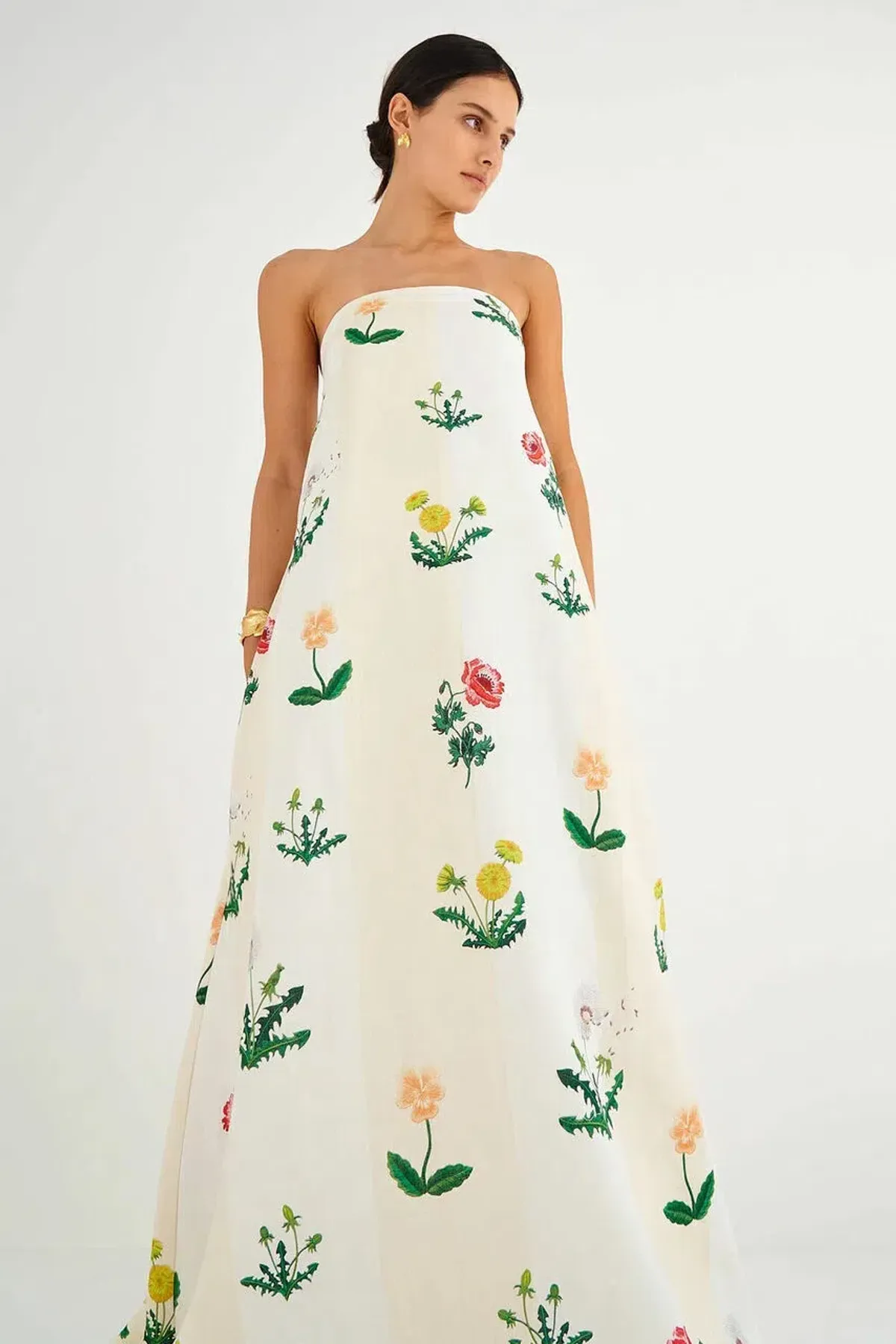 Oroton Poppy Print Gown Cream Floral 8 - Image 3