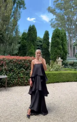 Tilly Tiered Maxi Dress in Black in XXL for rent on The Volte - image 8