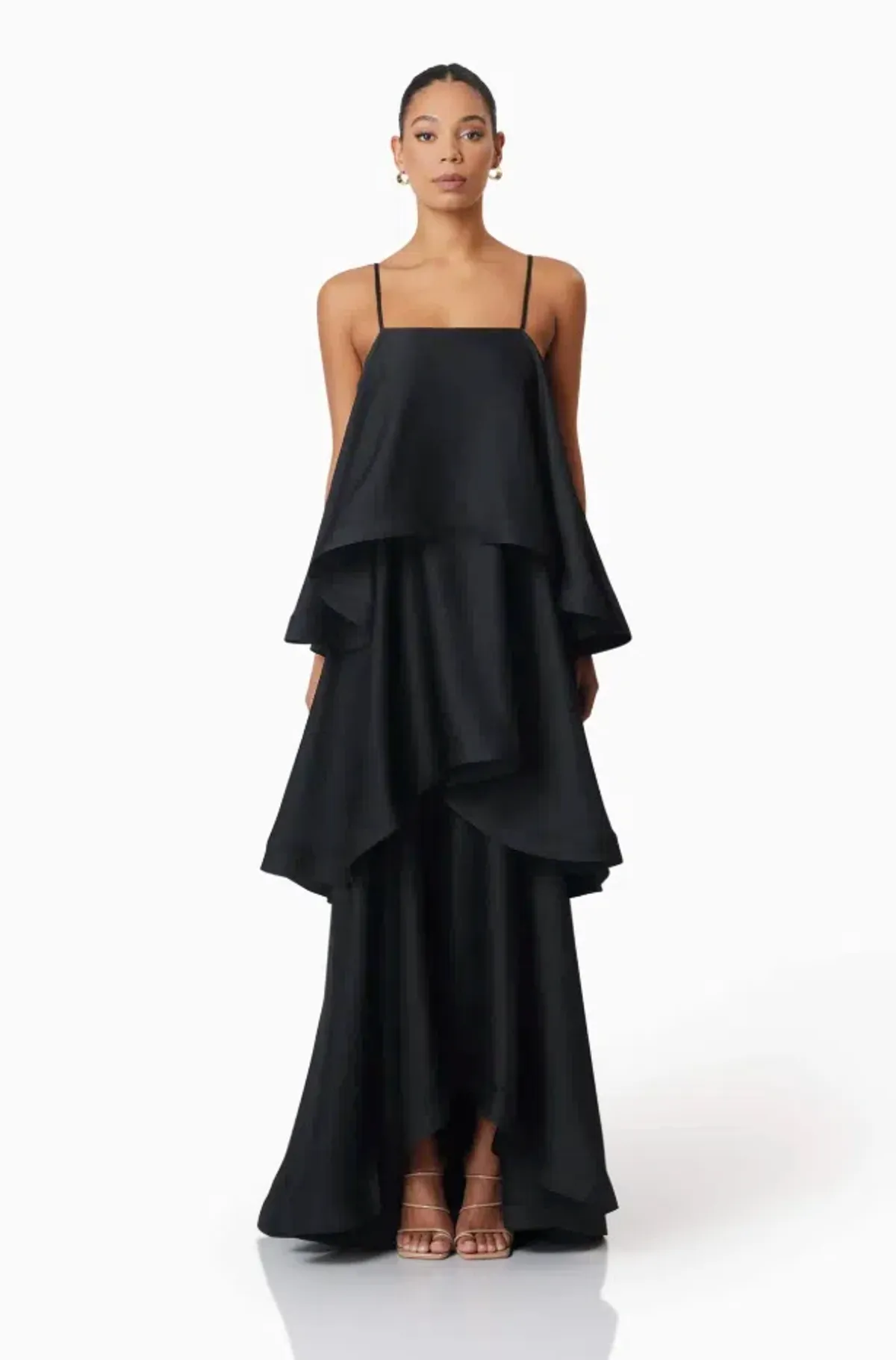 Tilly Tiered Maxi Dress in Black in XXL for rent on The Volte - main image