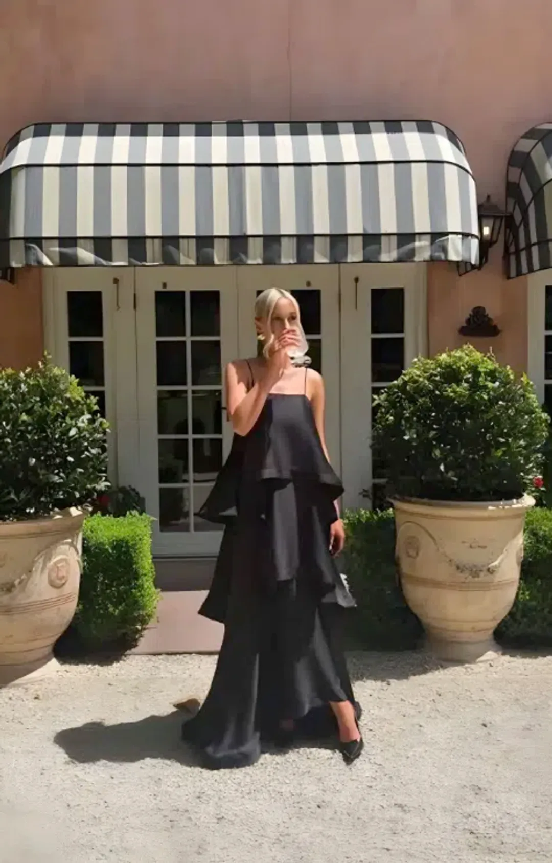 Tilly Tiered Maxi Dress in Black in XXL for rent on The Volte - main image