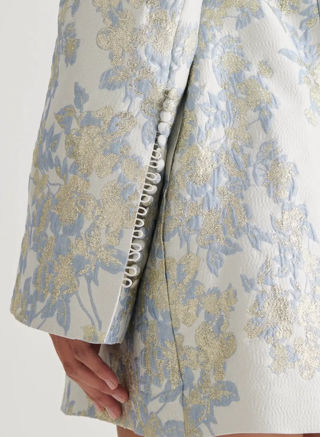 ANNA QUAN Margot Dress in Water Lillies Blue Size 8 AU for rent on The Volte - main image