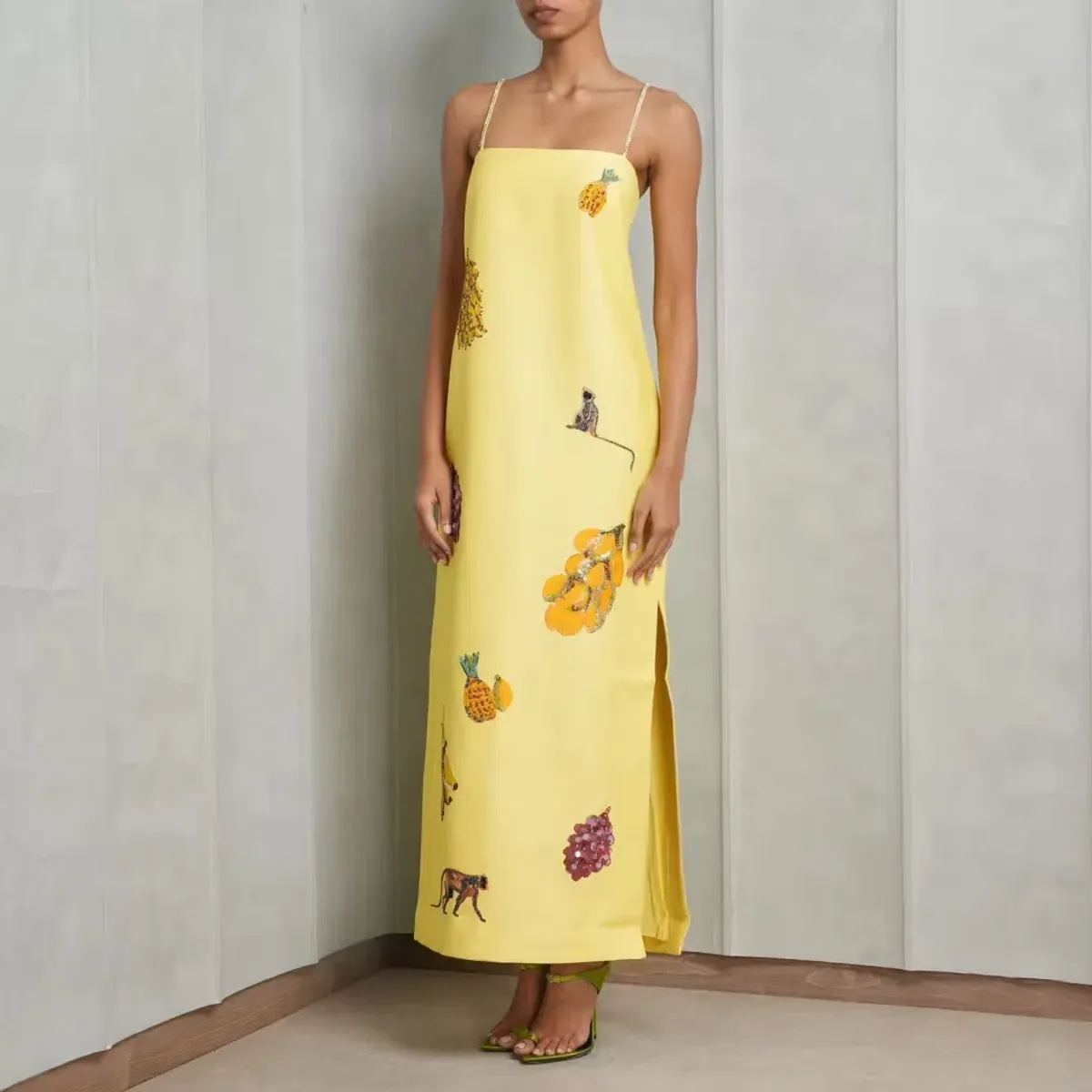 ALEMAIS Diamond Dancer Midi Dress Yellow 10 - Image 9