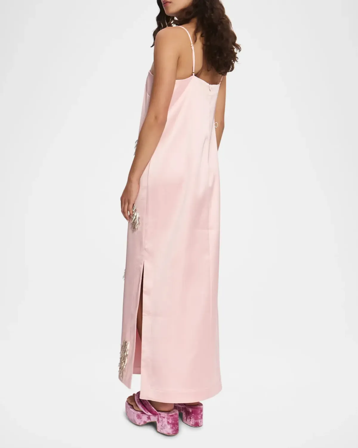 ALEMAIS Cindy Embellished Slip Dress Pink 8 AU - Image 13
