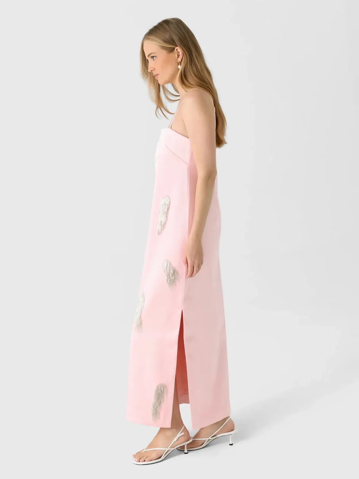 ALEMAIS Cindy Embellished Slip Dress Pink 8 AU - Image 9