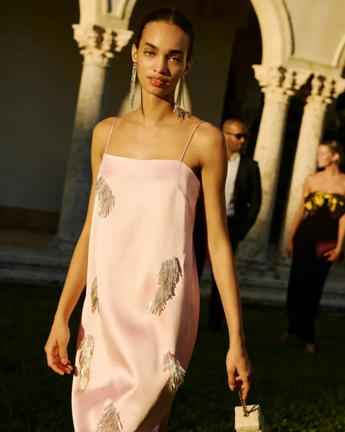 ALEMAIS Cindy Embellished Slip Dress Pink 8 AU - Image 6