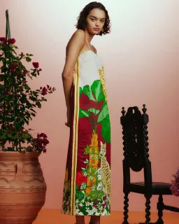 ALEMAIS Tiger Slip Midi Dress 10 AU for rent on The Volte - image 5
