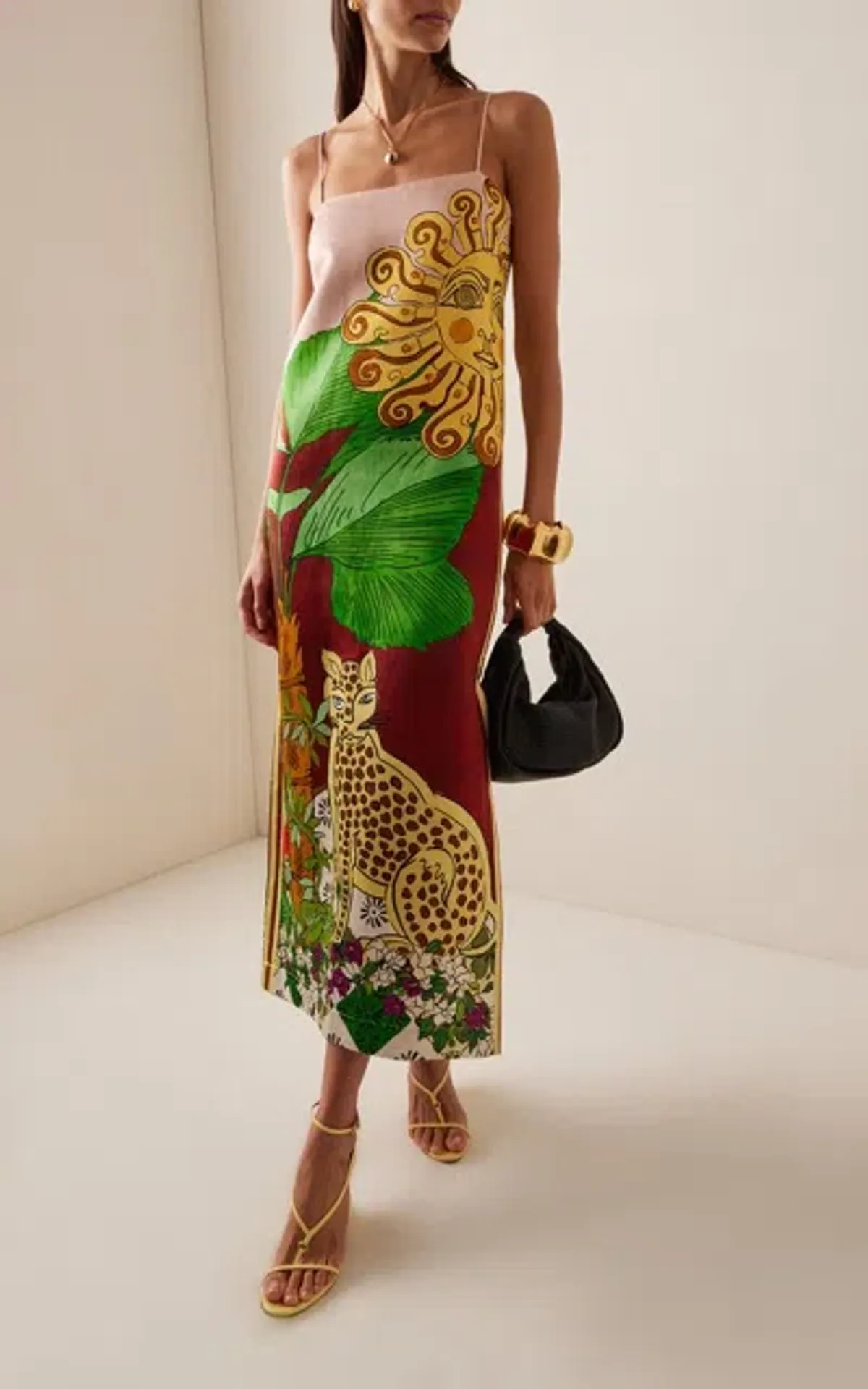 ALEMAIS Tiger Slip Midi Dress 10 AU - Image 1