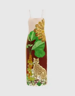 ALEMAIS Tiger Slip Midi Dress 10 AU for rent on The Volte - image 9