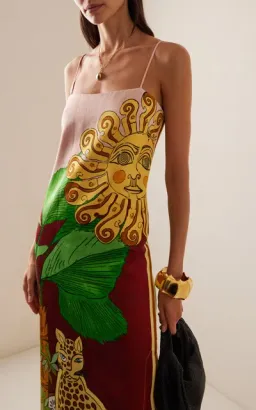 ALEMAIS Tiger Slip Midi Dress 10 AU for rent on The Volte - image 2
