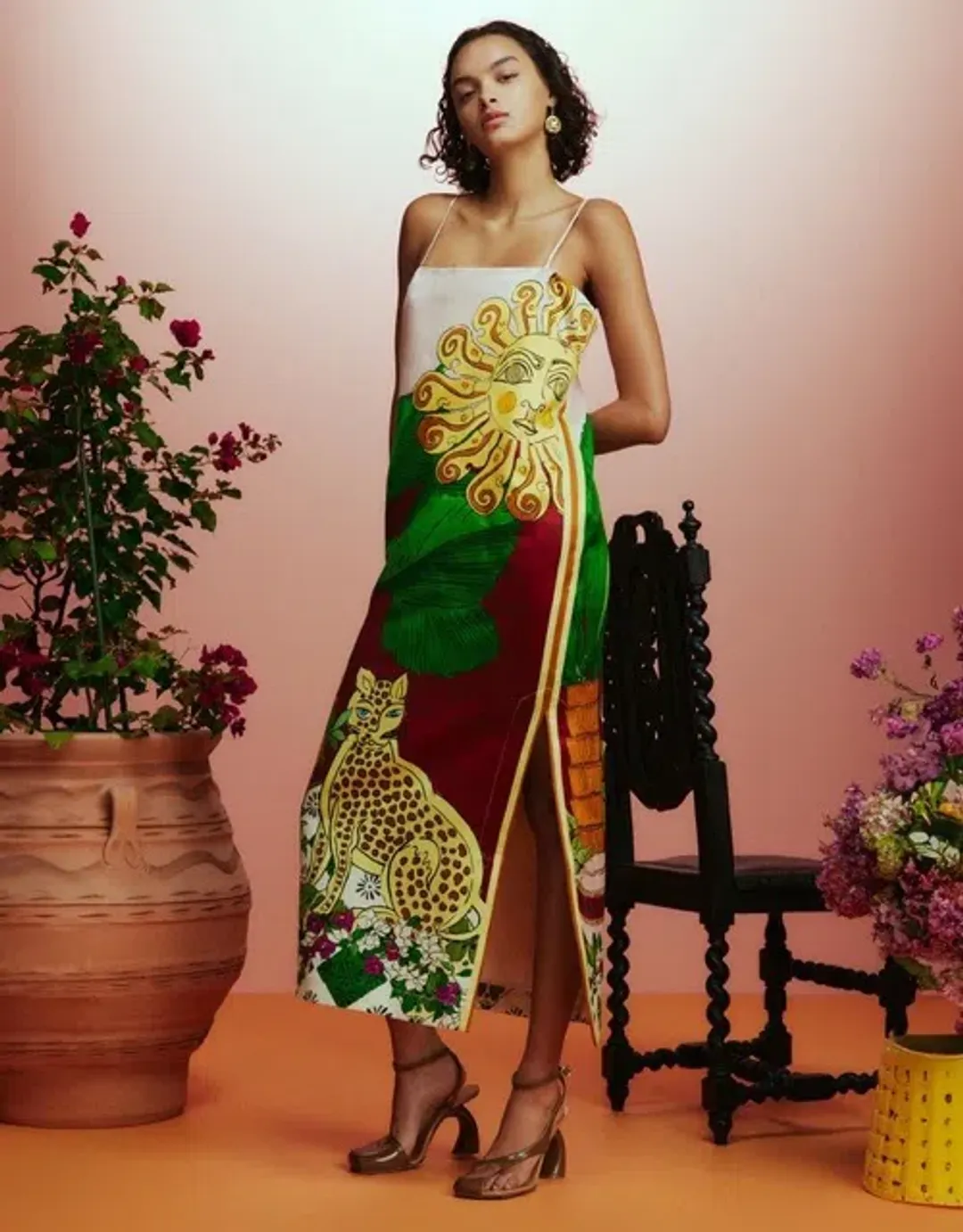 ALEMAIS Tiger Slip Midi Dress 10 AU for rent on The Volte - main image