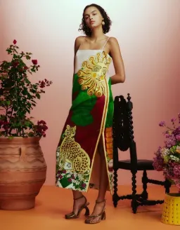 ALEMAIS Tiger Slip Midi Dress 10 AU for rent on The Volte - image 8