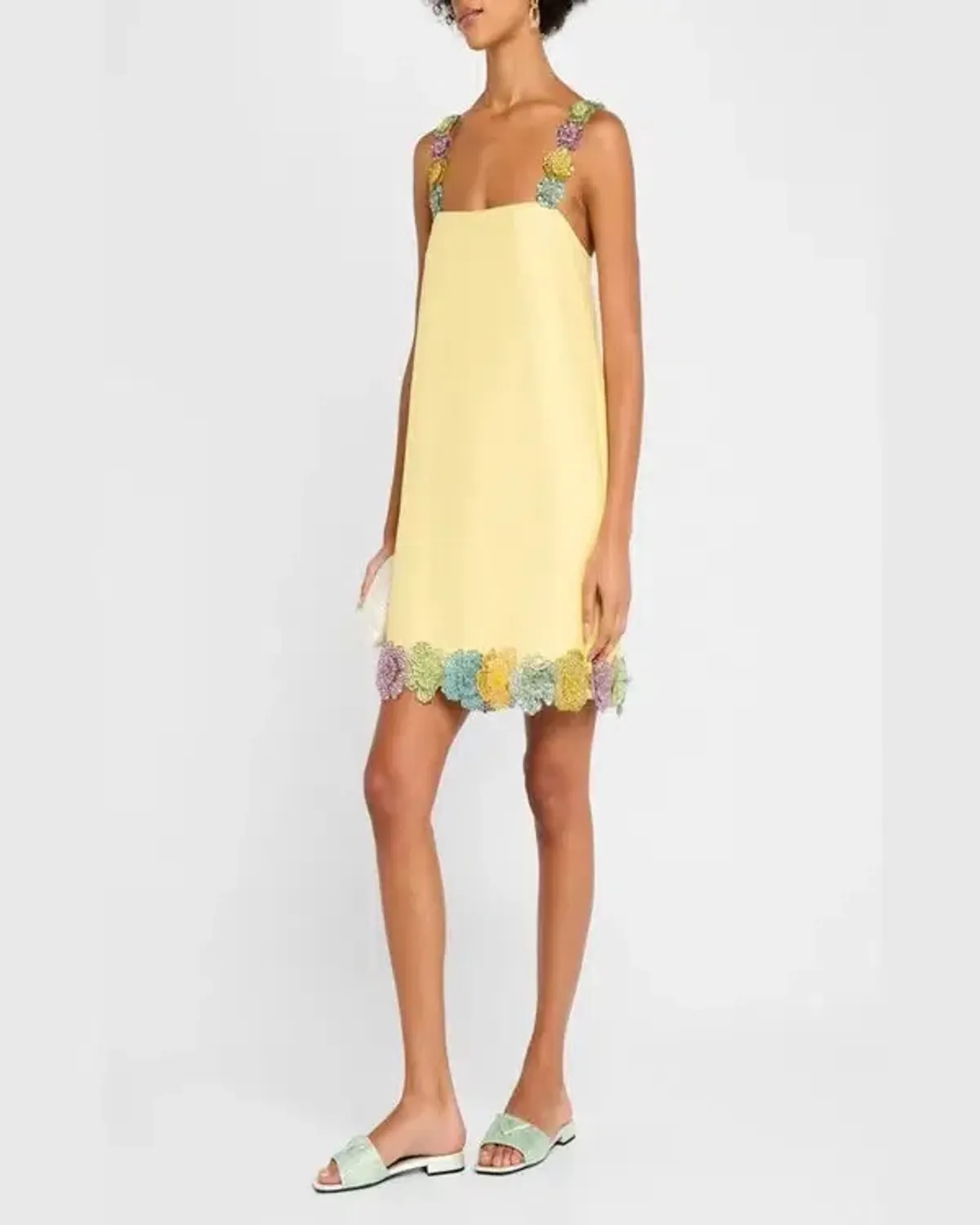 ALEMAIS Lolita Floral Beaded Mini Dress Yellow Size 10 AU - Image 7