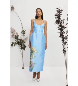 Alemais Donata Taffeta Maxi Gown Blue Print Size AU 6 for rent on The Volte - image 1