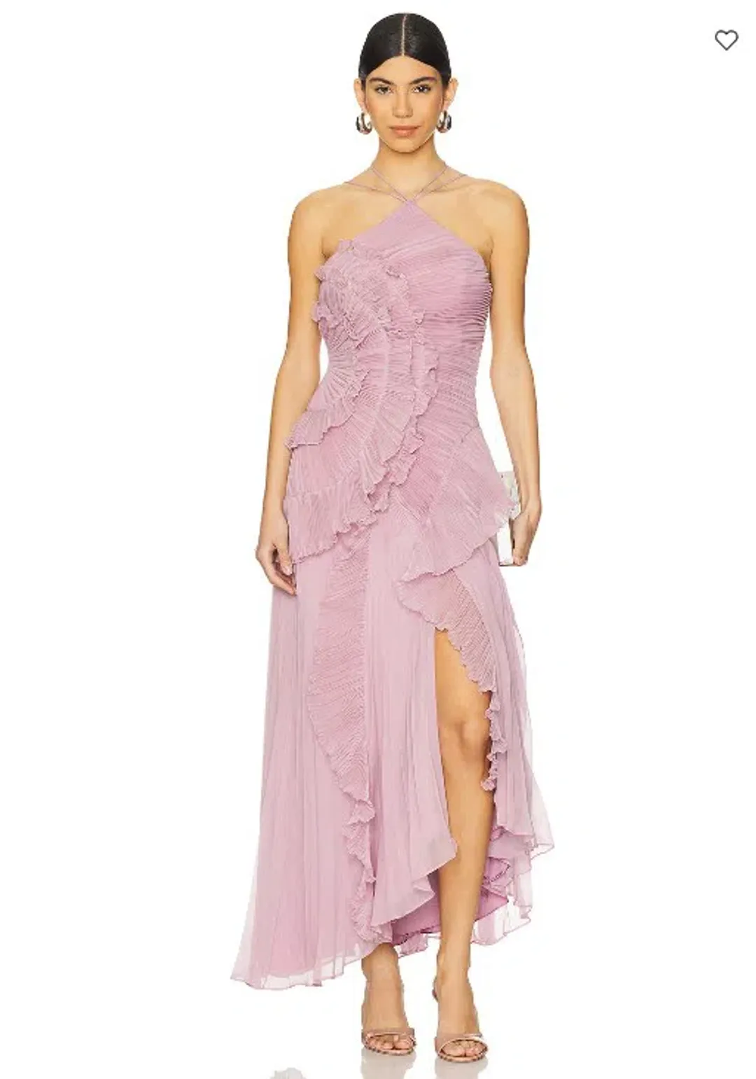 Amur Lorelie Midi Halter Gown Dress Water Hyacinth Pink Size AU 6 /US 2 for rent on The Volte - main image