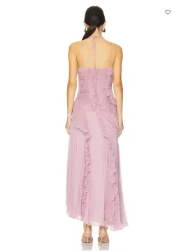 Amur Lorelie Midi Halter Gown Dress Water Hyacinth Pink Size AU 6 /US 2 for rent on The Volte - image 4