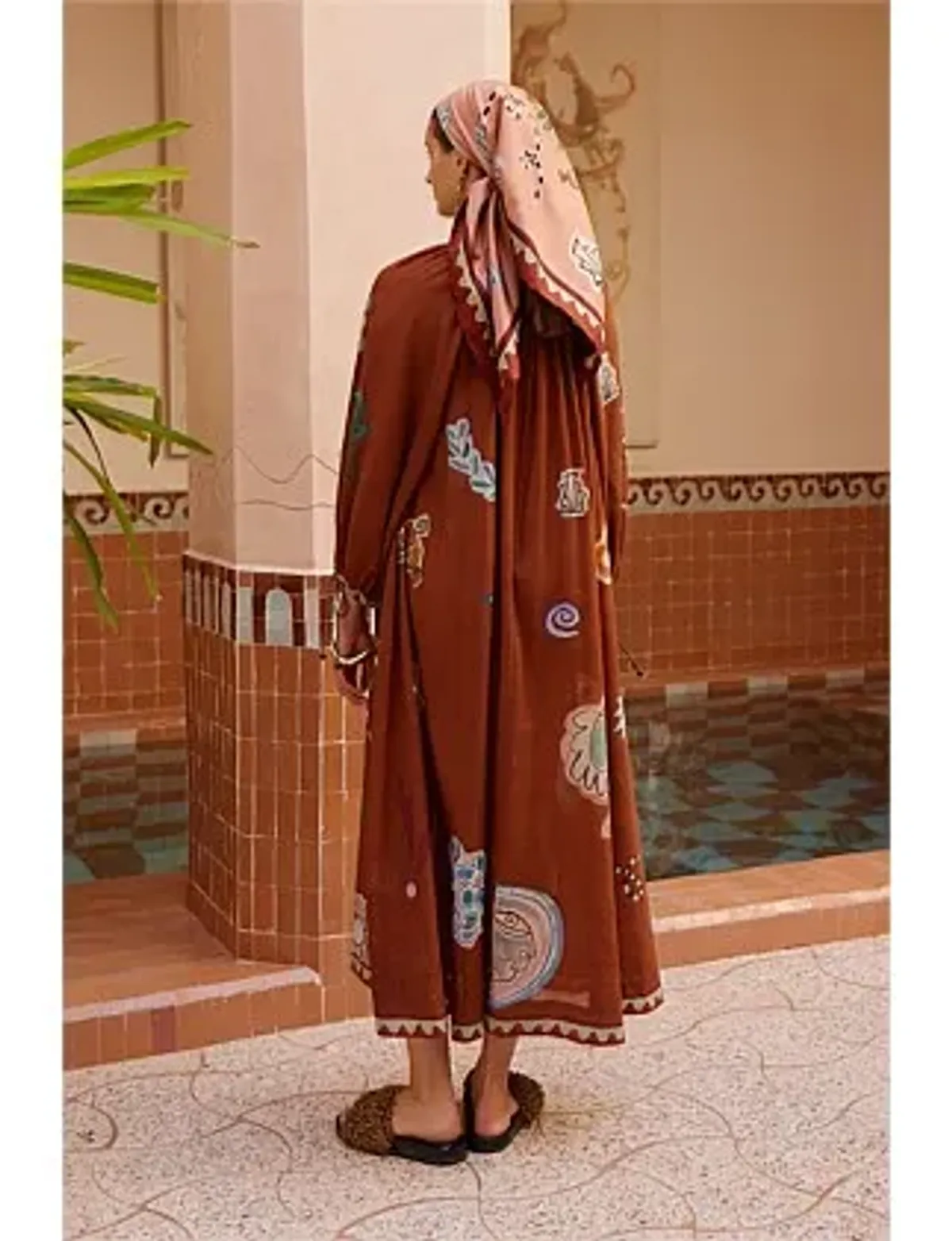 Alemais LAURENCE TIE FRONT SHIRTDRESS Brown Size 14 - Image 3