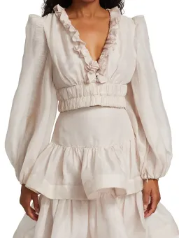 Zimmermann Rhythmic Ruffle Bodice And Tiered Midi Skirt Set Size 2 AUS 12 for rent on The Volte - image 4
