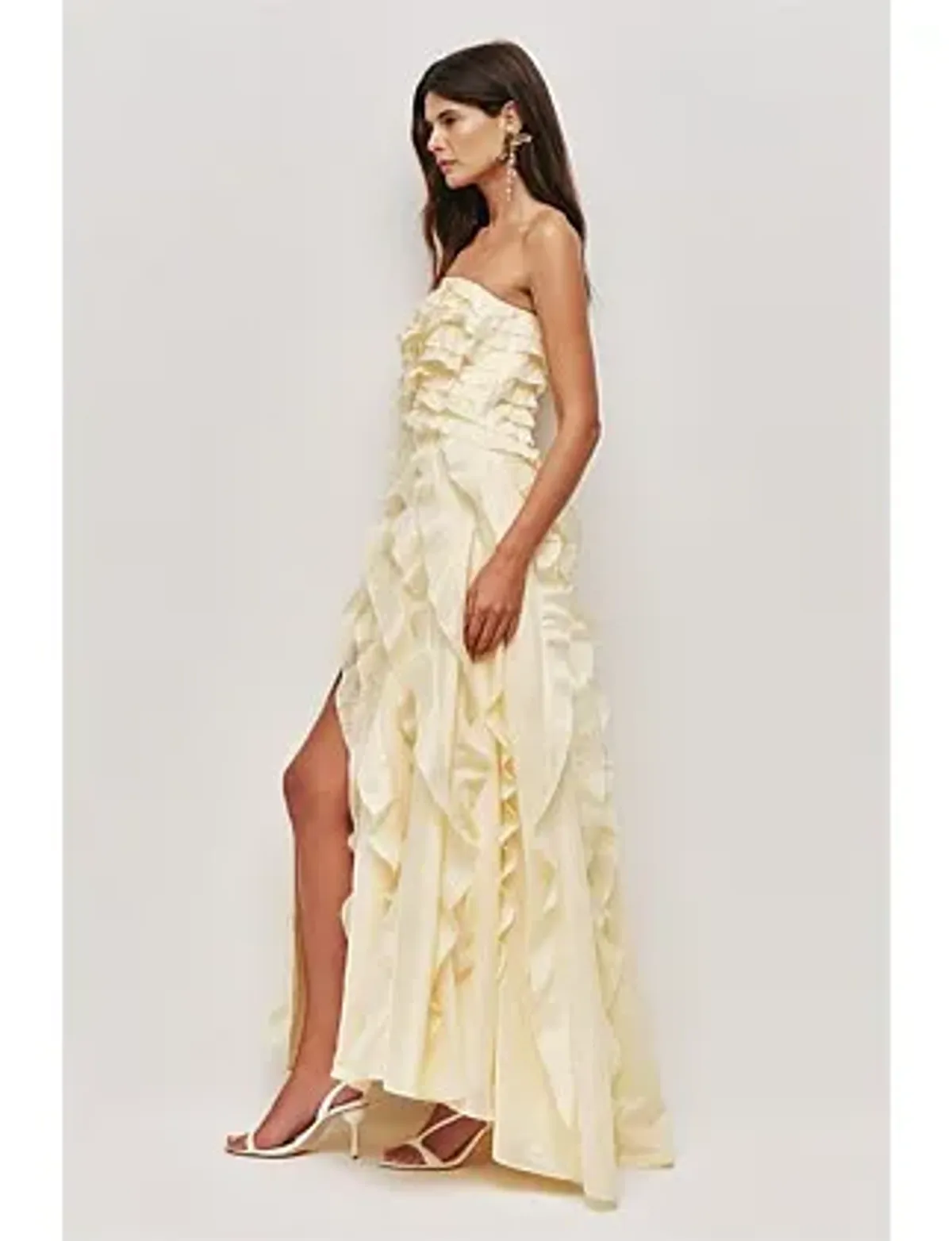 Aje Allairie Gown Butter Yellow Size 10 - Image 4