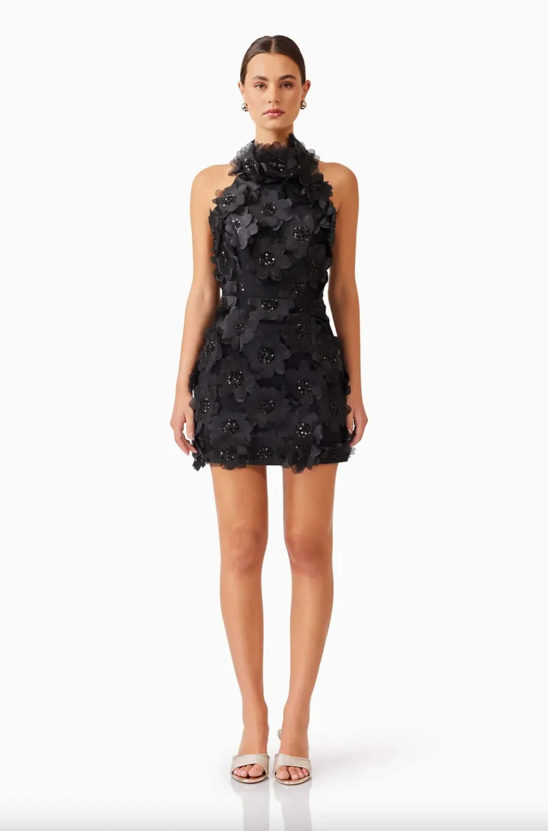 Elliatt Cherry Blossom Mini Dress in Black Size 8 for rent on The Volte - main image