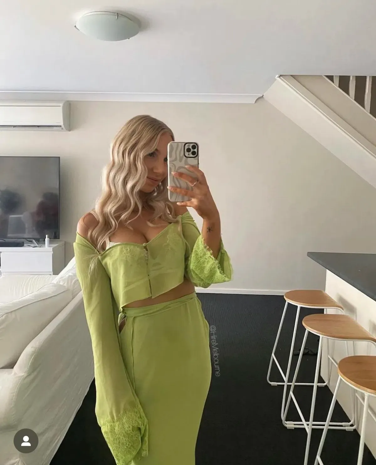 House of CB Tara Top and Madeline Skirt in Green - Image 1