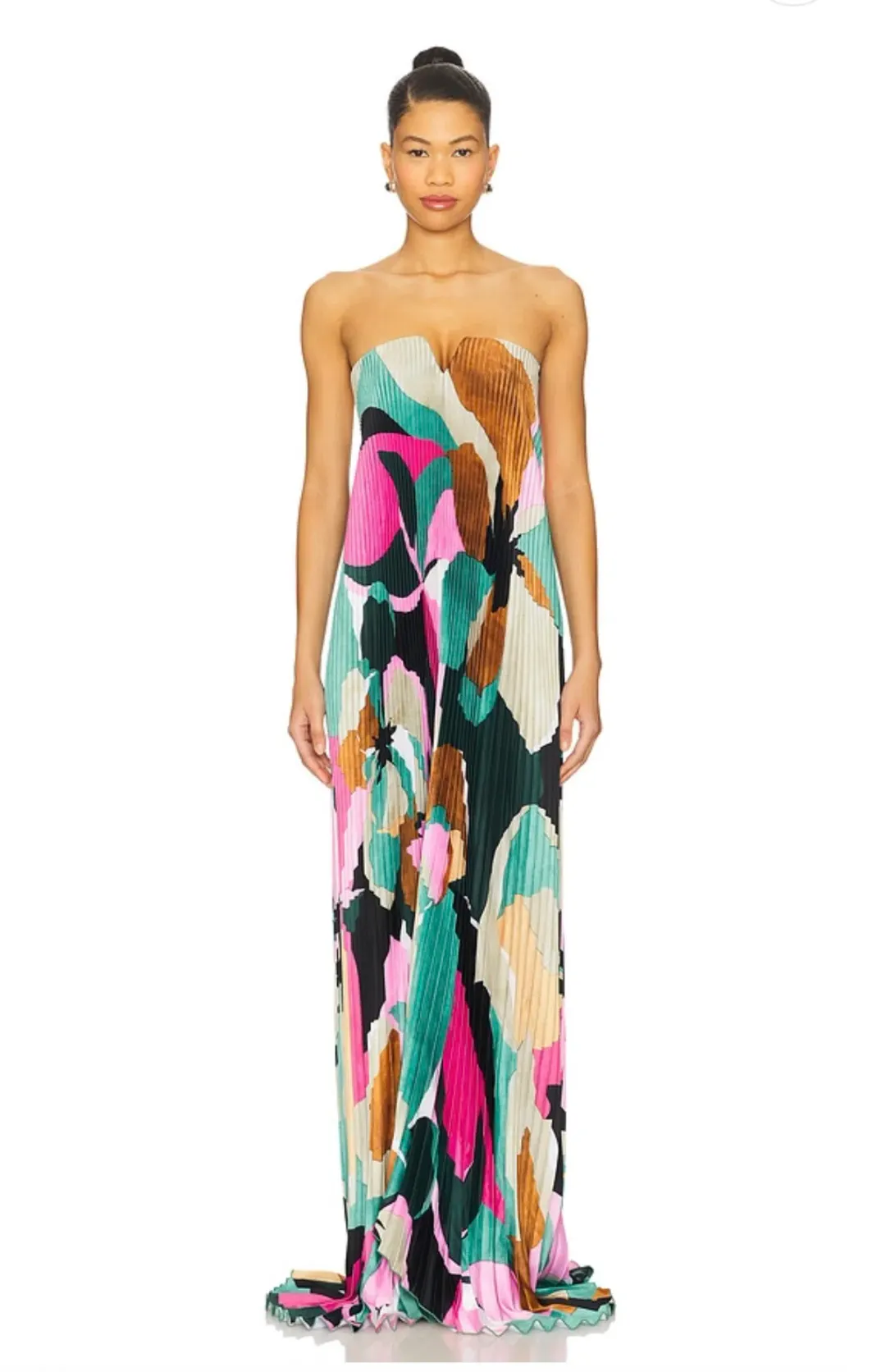 L'idée Black Tie Gown Green Calypso multicoloured size 6 for rent on The Volte - main image
