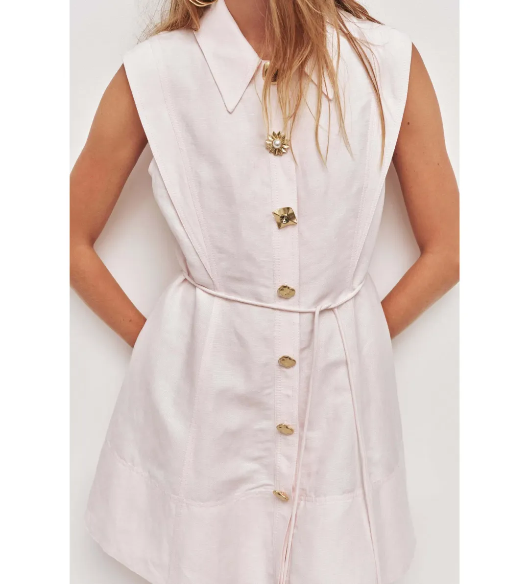 Aje Sacha Mini Dress Pastel Pink Size AU 10 for rent on The Volte - main image