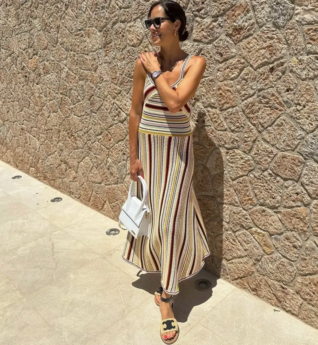 ZIMMERMANN Vitali striped crochet-knit cotton maxi dress Size 0/ AU 8 for rent on The Volte - main image