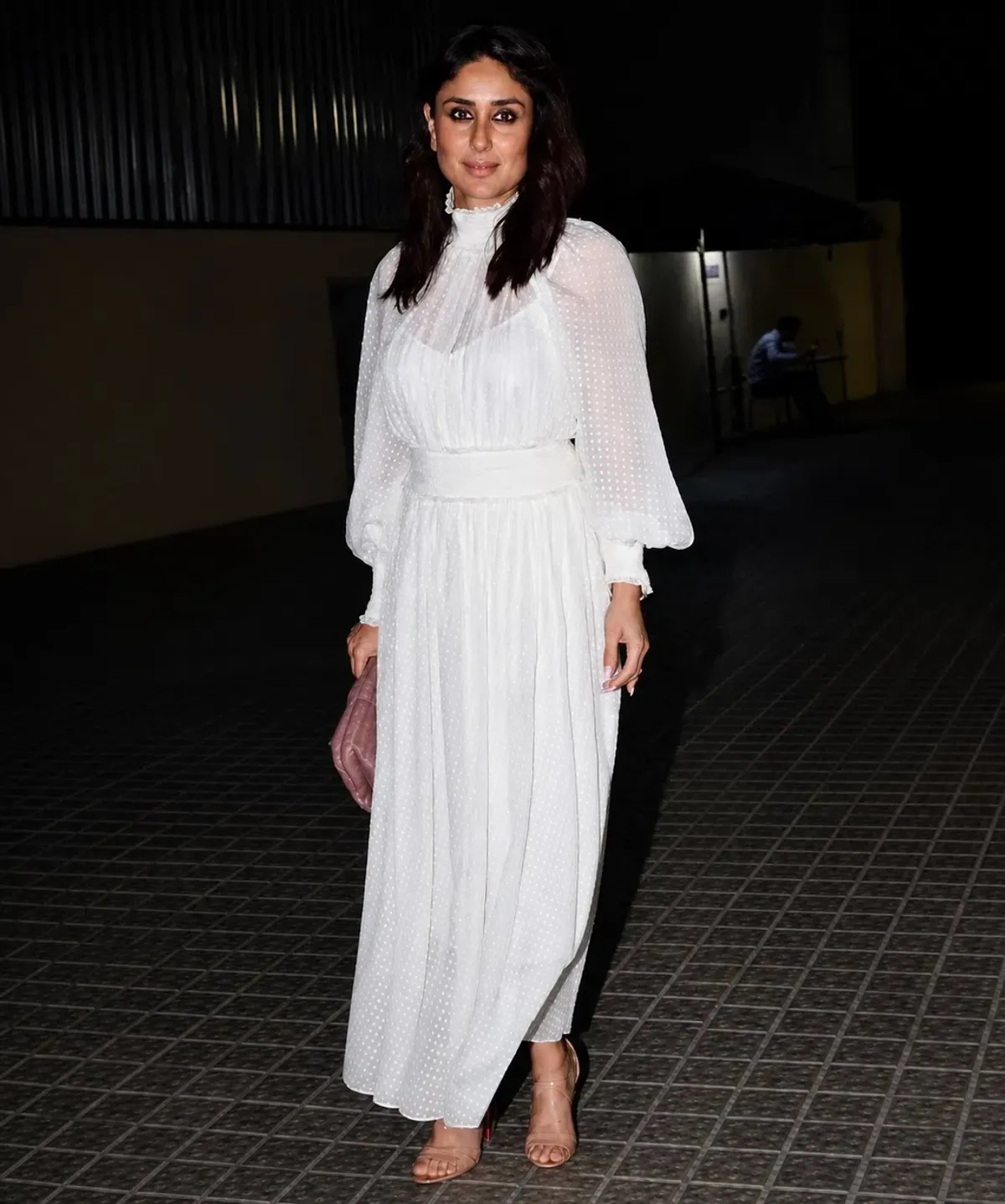 Zimmermann Dress White Shirred Fil Coupé Silk-Blend Maxi Sz 3/ AU 12-14 - Image 1