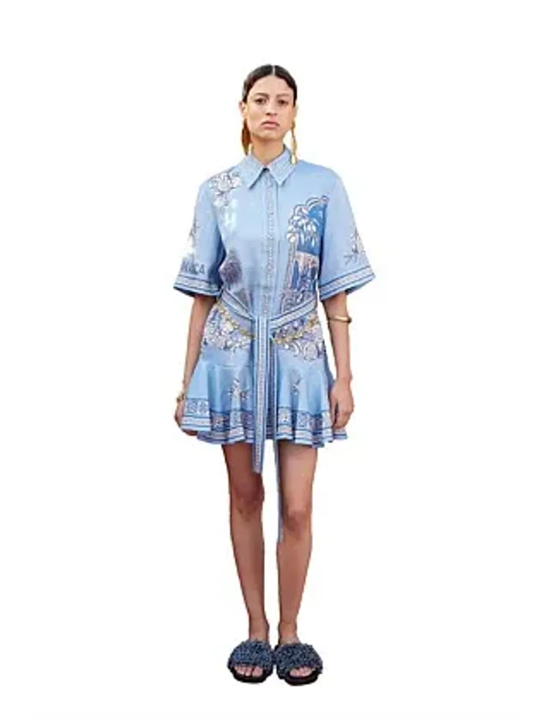 Alemais VILLA ROMANTICA MINI DRESS Blue Size 10 for rent on The Volte - main image