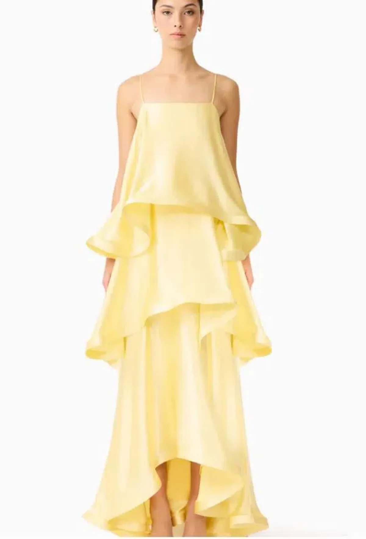 Elliatt Tilly Tiered Maxi Dress in Butter Yellow Size 10/M - Image 1