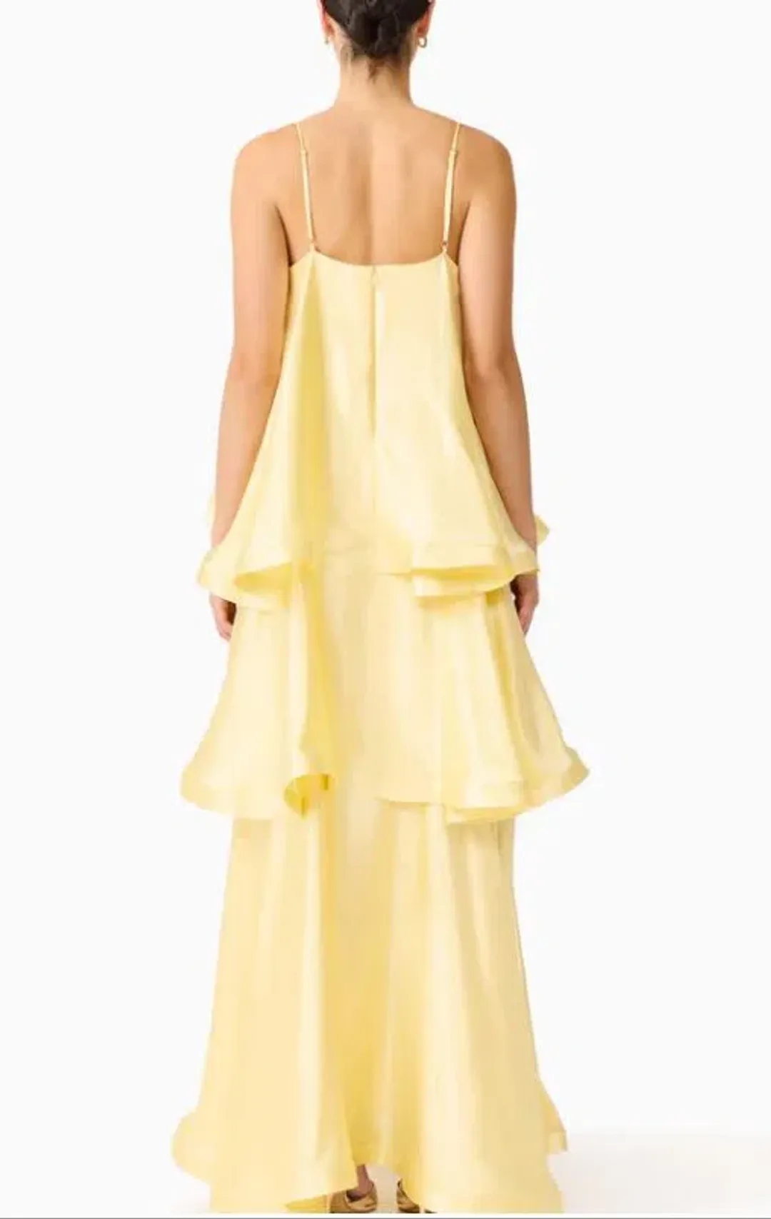 Elliatt Tilly Tiered Maxi Dress in Butter Yellow Size S/8 for rent on The Volte - main image