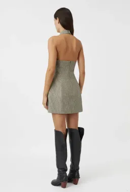 Camilla and Marc Banks Mini Dress in Black Houndstooth for rent on The Volte - image 2