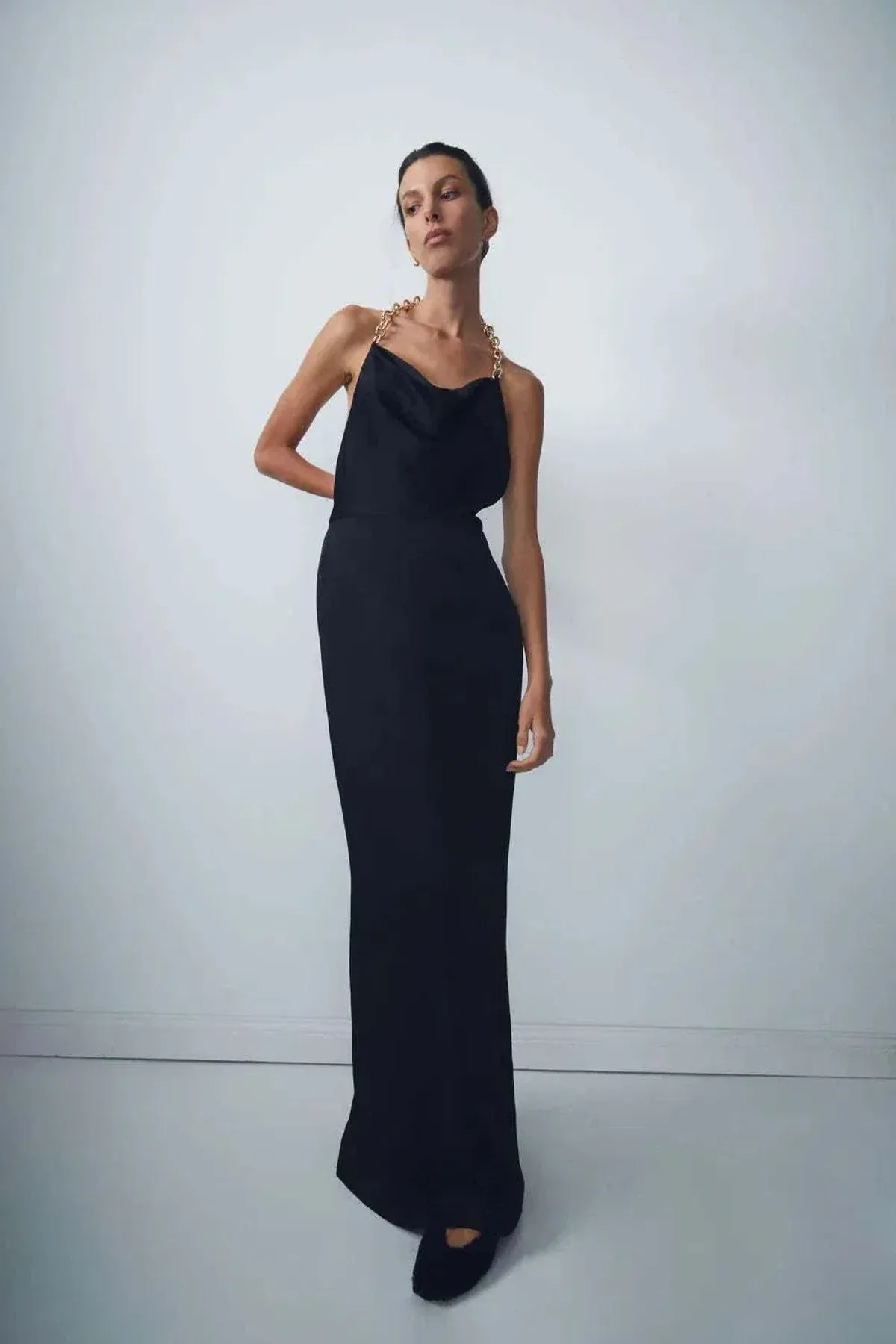 Viktoria and Woods Ageless Chain Dress in Black for rent on The Volte - main image