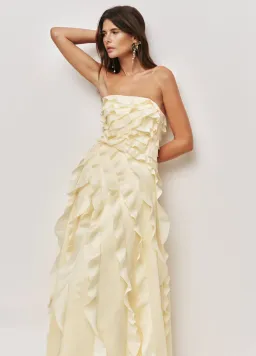 Aje allairie gown size 12 yellow for rent on The Volte - image 3