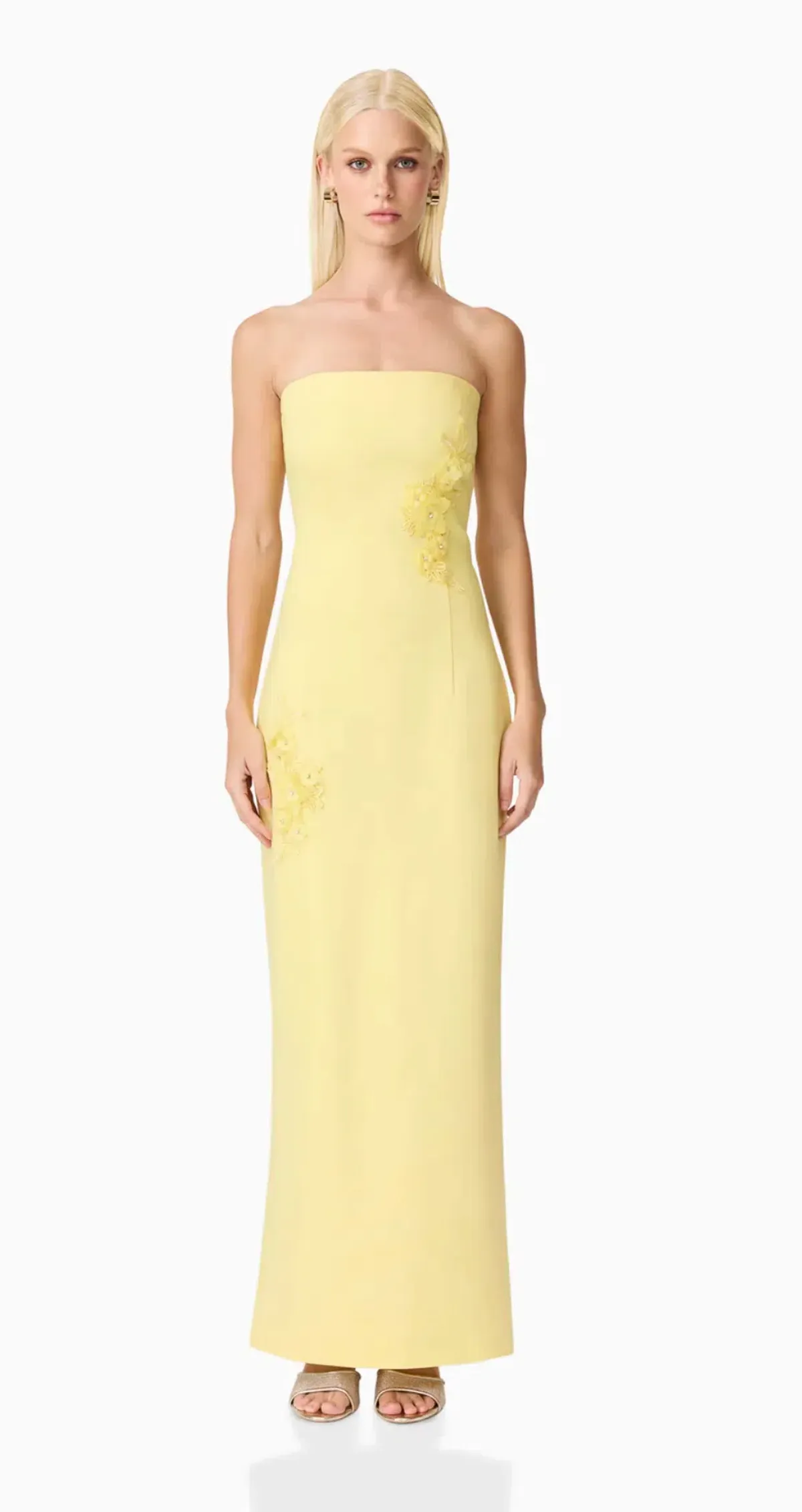 Elliatt Evee Strapless Maxi Dress Yellow 6 for rent on The Volte - main image